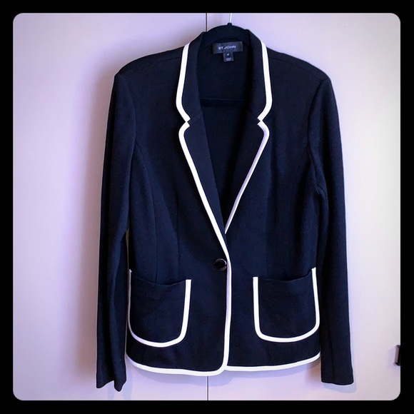 Authentic Saint John black and white jersey jacket - Picture 1 of 7